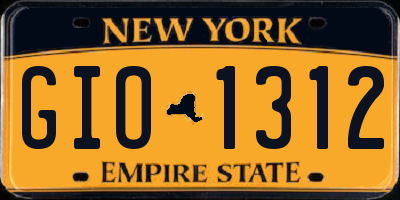 NY license plate GIO1312