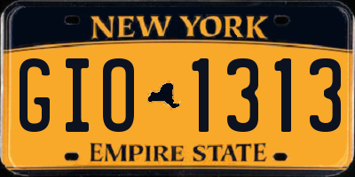NY license plate GIO1313