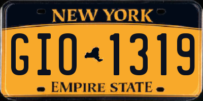 NY license plate GIO1319