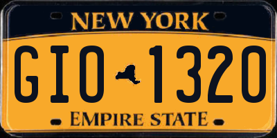 NY license plate GIO1320
