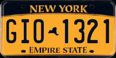 NY license plate GIO1321