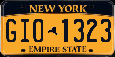 NY license plate GIO1323