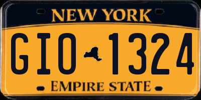 NY license plate GIO1324