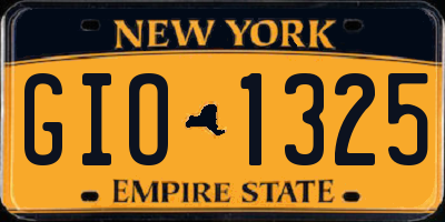 NY license plate GIO1325