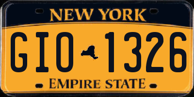 NY license plate GIO1326