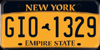 NY license plate GIO1329