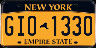 NY license plate GIO1330