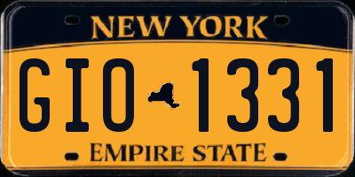 NY license plate GIO1331