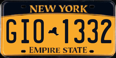 NY license plate GIO1332