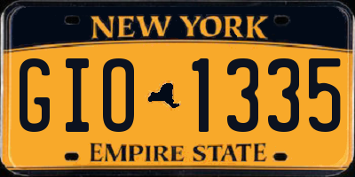 NY license plate GIO1335