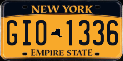 NY license plate GIO1336