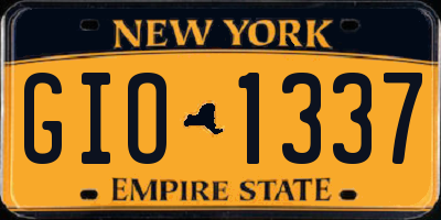 NY license plate GIO1337