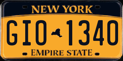 NY license plate GIO1340