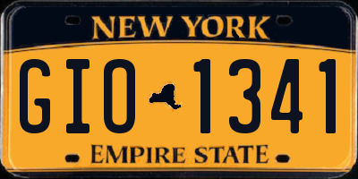 NY license plate GIO1341