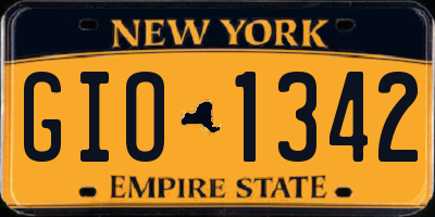 NY license plate GIO1342