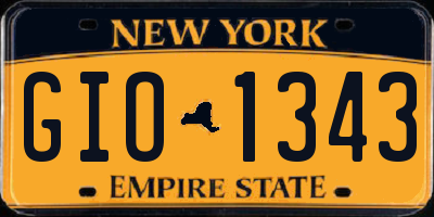 NY license plate GIO1343