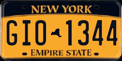 NY license plate GIO1344