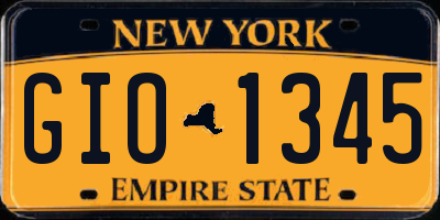NY license plate GIO1345