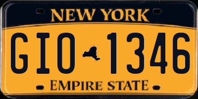 NY license plate GIO1346