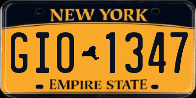 NY license plate GIO1347