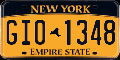 NY license plate GIO1348