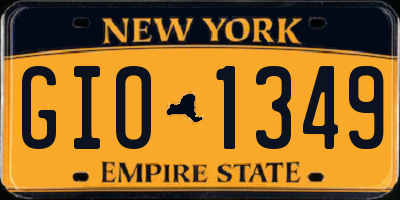 NY license plate GIO1349