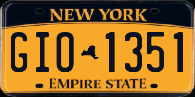 NY license plate GIO1351