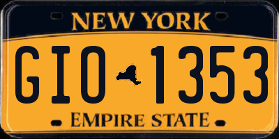NY license plate GIO1353