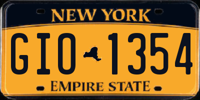 NY license plate GIO1354
