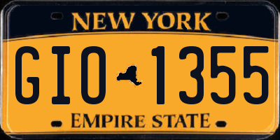 NY license plate GIO1355