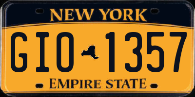 NY license plate GIO1357