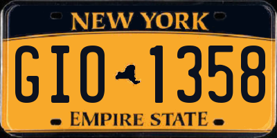 NY license plate GIO1358