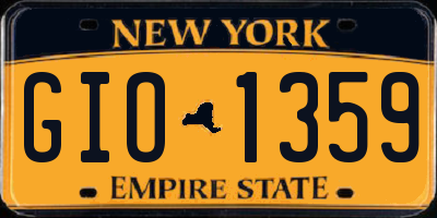 NY license plate GIO1359