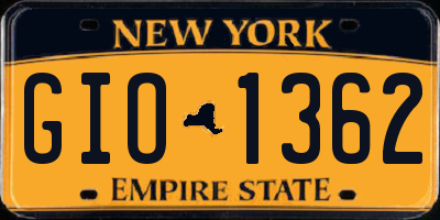 NY license plate GIO1362