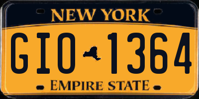 NY license plate GIO1364
