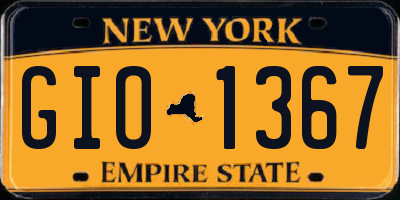 NY license plate GIO1367