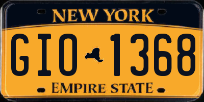 NY license plate GIO1368