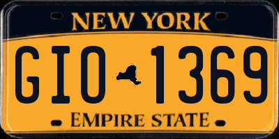 NY license plate GIO1369