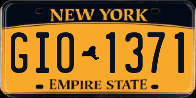 NY license plate GIO1371