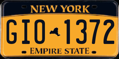 NY license plate GIO1372