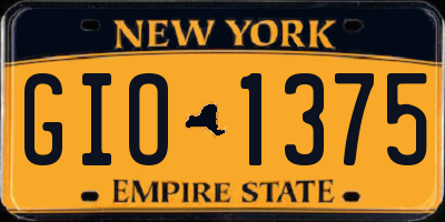 NY license plate GIO1375