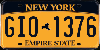 NY license plate GIO1376