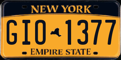NY license plate GIO1377