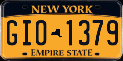 NY license plate GIO1379
