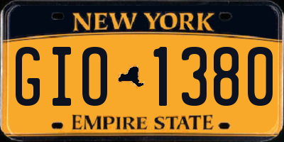 NY license plate GIO1380