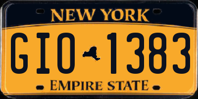 NY license plate GIO1383