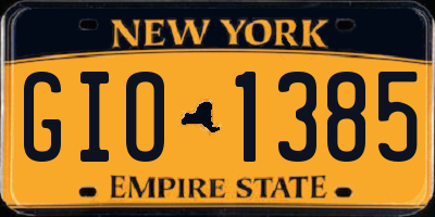 NY license plate GIO1385