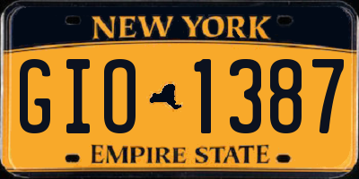 NY license plate GIO1387