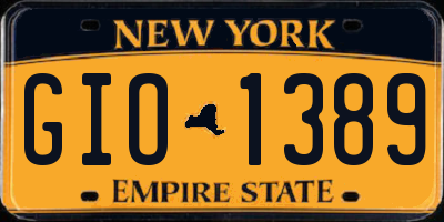 NY license plate GIO1389