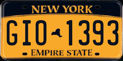 NY license plate GIO1393